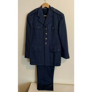 United States Air Force Blue Blazer and Pants 100% Wool Men Vietnam Era Vintage